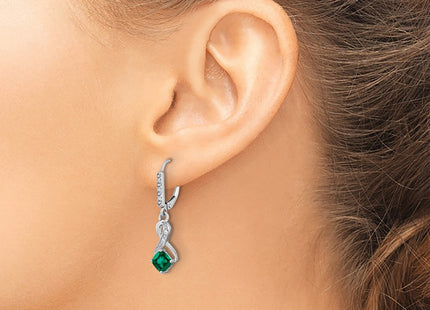 Sterling silver diamond earrings, another view