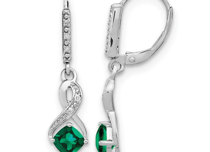 Sterling silver diamond earrings