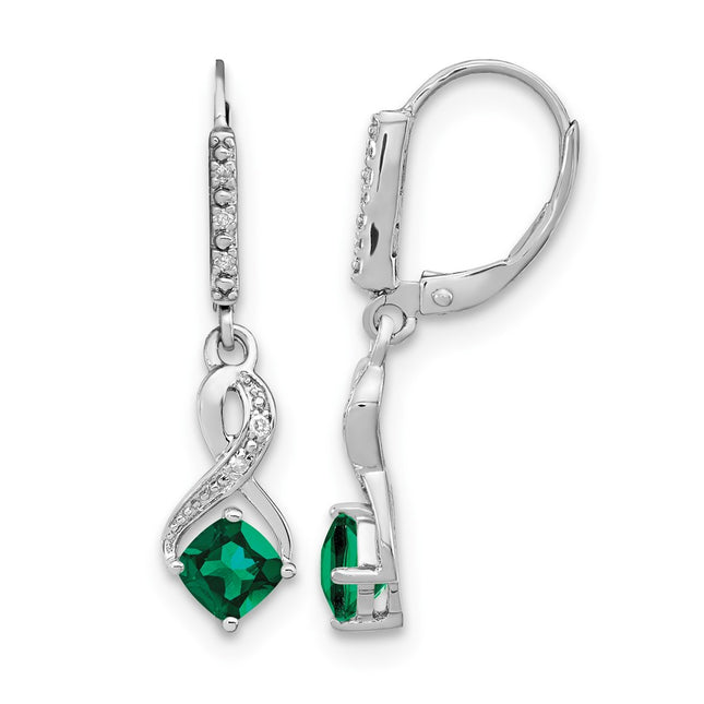Sterling silver diamond earrings