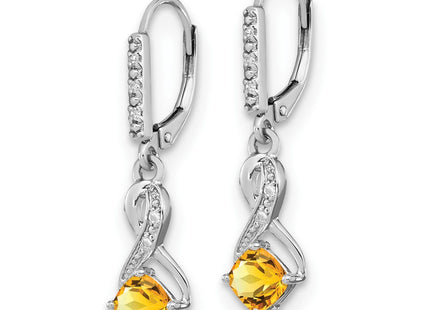 Sterling silver diamond earrings, alternate view