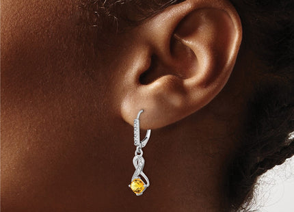 Sterling silver diamond earrings, another view