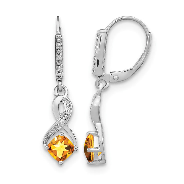 Sterling silver diamond earrings