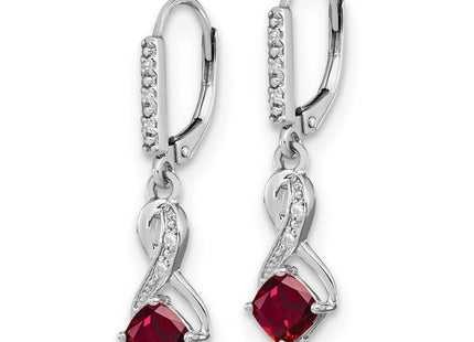 Sterling silver diamond earrings, alternate view