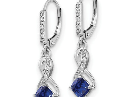 Sterling silver diamond earrings, alternate view