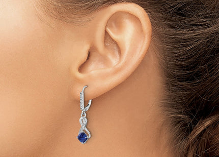 Sterling silver diamond earrings, another view