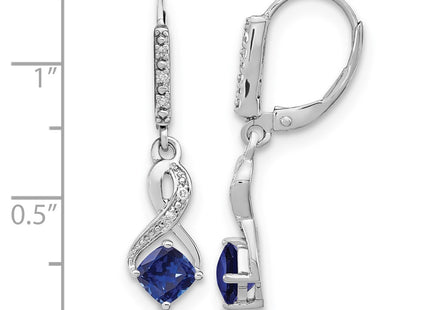 Sterling silver diamond earrings, further view