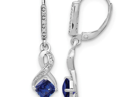 Sterling silver diamond earrings