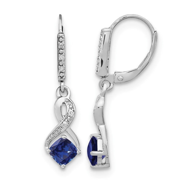 Sterling silver diamond earrings