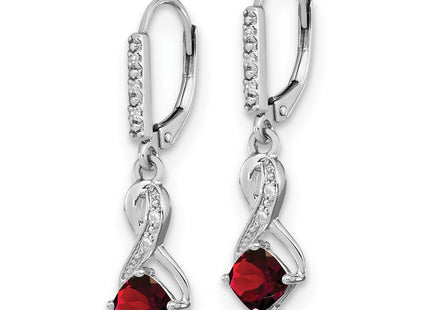 Sterling silver diamond earrings, alternate view