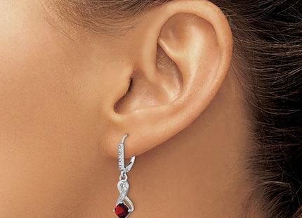 Sterling silver diamond earrings, another view