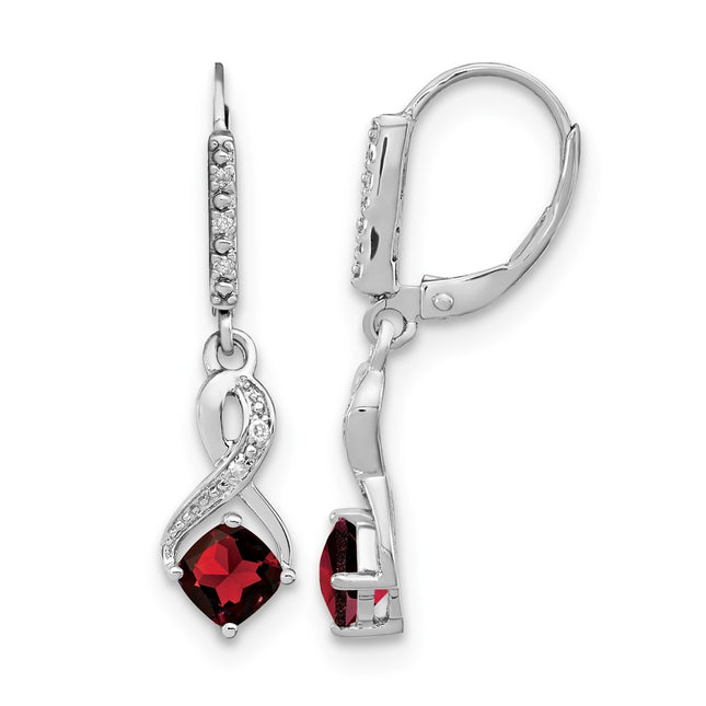 Sterling silver diamond earrings