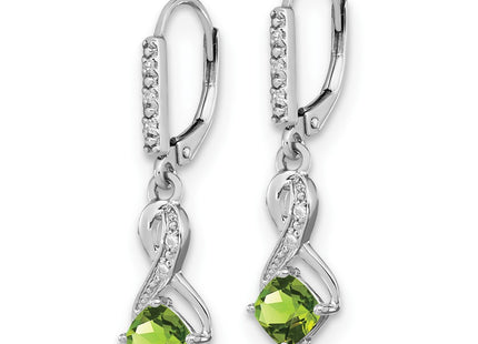 Sterling silver diamond earrings, alternate view