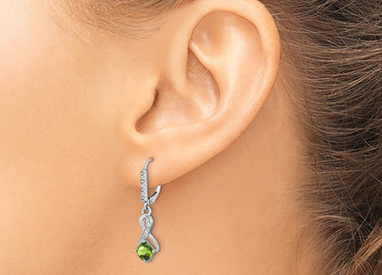 Sterling silver diamond earrings, another view