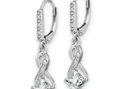 Sterling silver diamond earrings, alternate view
