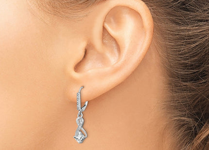 Sterling silver diamond earrings, another view