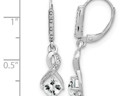 Sterling silver diamond earrings, further view