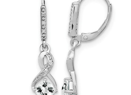 Sterling silver diamond earrings