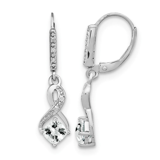 Sterling silver diamond earrings