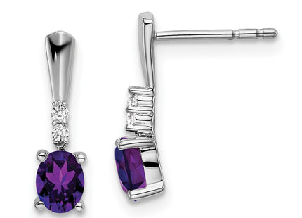 14k White Gold Earrings Style EM7407 - Classique Jewelry Inc.