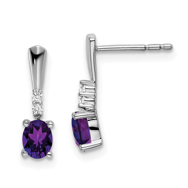 14k White Gold Earrings Style EM7407 - Classique Jewelry Inc.
