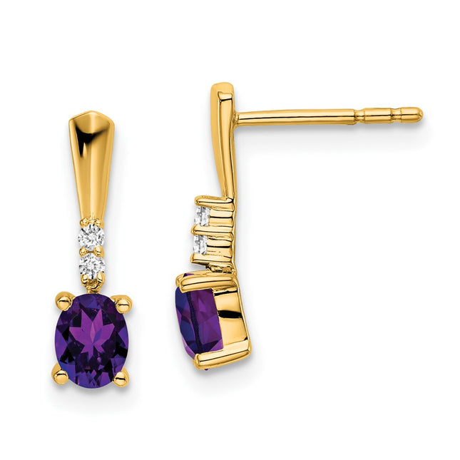 14k Yellow Gold Earrings Style EM7407 - Classique Jewelry Inc.