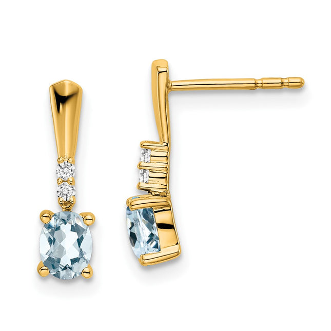 14k Yellow Gold Earrings Style EM7407 - Classique Jewelry Inc.