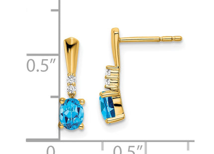 14k Yellow Gold Earrings Style EM7407 - Classique Jewelry Inc.