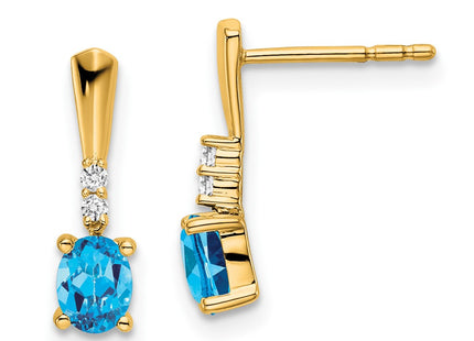 14k Yellow Gold Earrings Style EM7407 - Classique Jewelry Inc.