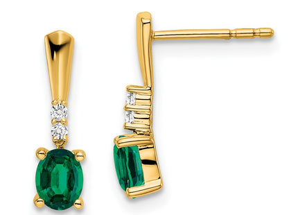 14k Yellow Gold Earrings Style EM7407 - Classique Jewelry Inc.