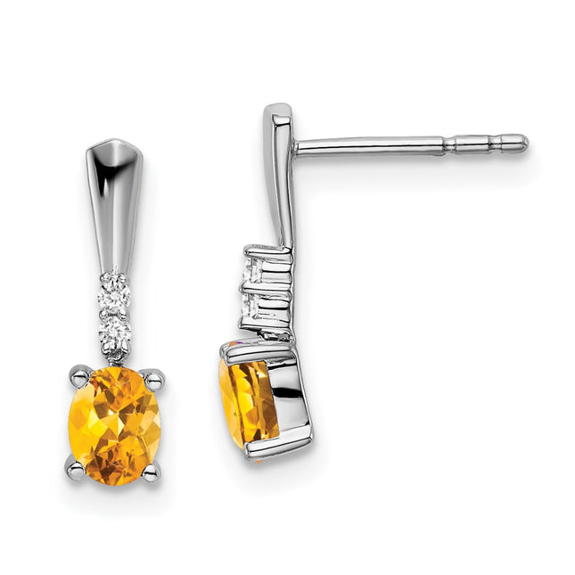 14k White Gold Earrings Style EM7407 - Classique Jewelry Inc.