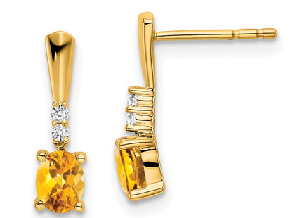 14k Yellow Gold Earrings Style EM7407 - Classique Jewelry Inc.