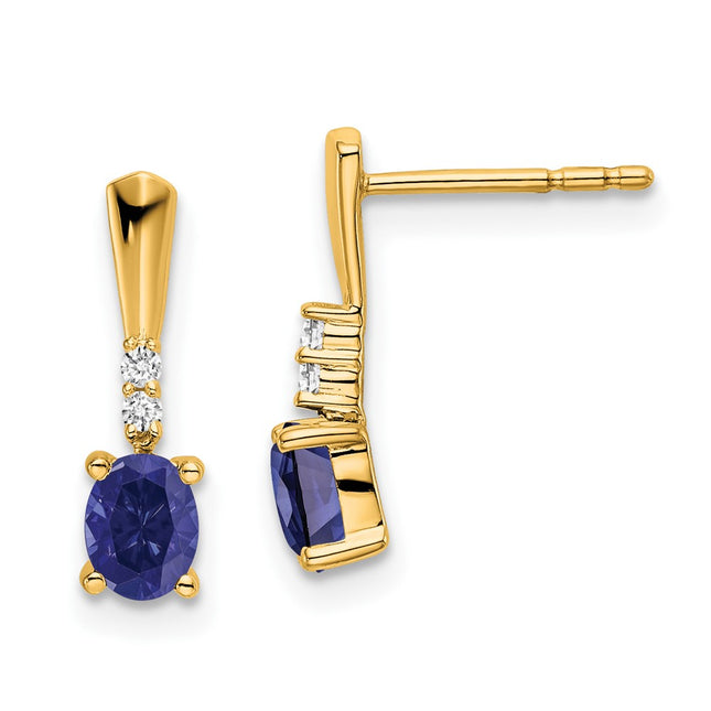 14k Yellow Gold Earrings Style EM7407 - Classique Jewelry Inc.