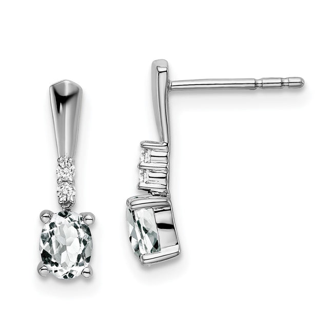 14k White Gold Earrings Style EM7407 - Classique Jewelry Inc.