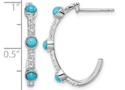 14K white gold topaz hoop earrings, further view