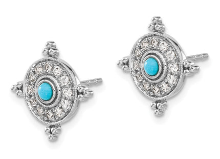 14k White Gold Earrings Style EM7422 - Classique Jewelry Inc.