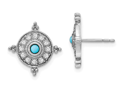 14k White Gold Earrings Style EM7422 - Classique Jewelry Inc.