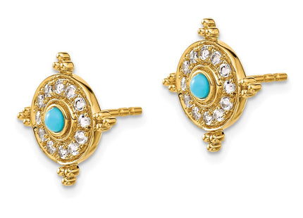 14k Yellow Gold Earrings Style EM7422 - Classique Jewelry Inc.