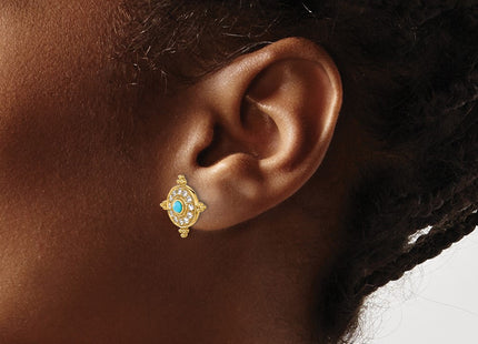 14k Yellow Gold Earrings Style EM7422 - Classique Jewelry Inc.