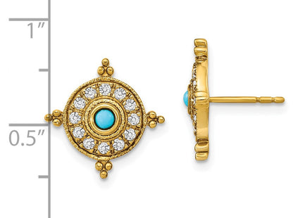 14k Yellow Gold Earrings Style EM7422 - Classique Jewelry Inc.