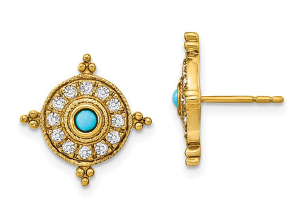 14k Yellow Gold Earrings Style EM7422 - Classique Jewelry Inc.