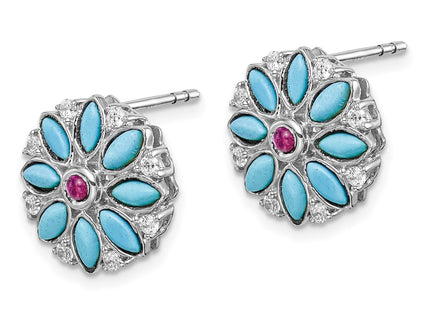 14k White Gold Earrings Style EM7423 - Classique Jewelry Inc.
