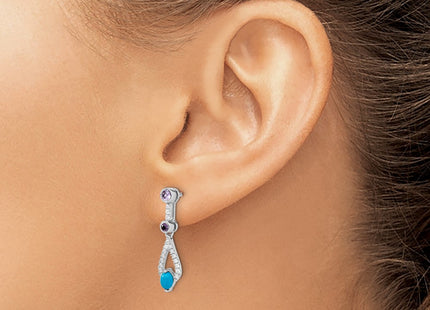 14k White Gold Earrings Style EM7425 - Classique Jewelry Inc.