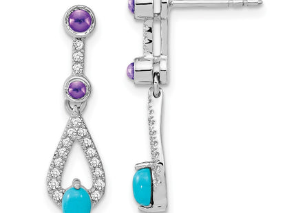 14k White Gold Earrings Style EM7425 - Classique Jewelry Inc.