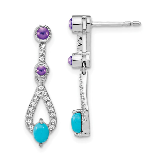14k White Gold Earrings Style EM7425 - Classique Jewelry Inc.