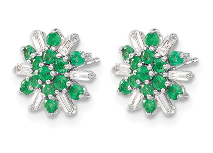 14K white gold diamond earrings, alternate view