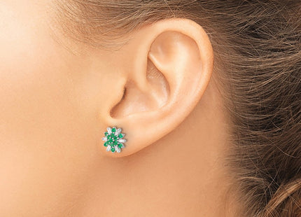 14K white gold diamond earrings, another view