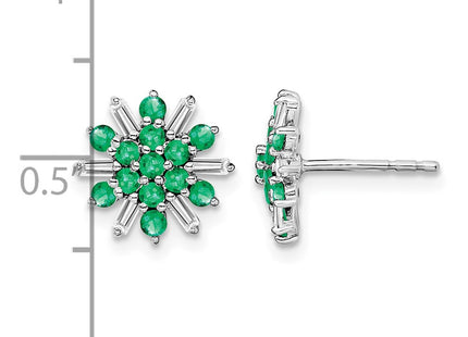 14K white gold diamond earrings, further view