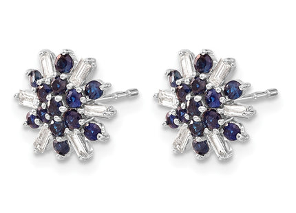 14K white gold diamond earrings, alternate view