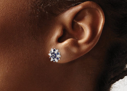 14K white gold diamond earrings, another view