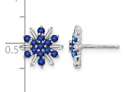14K white gold diamond earrings, further view